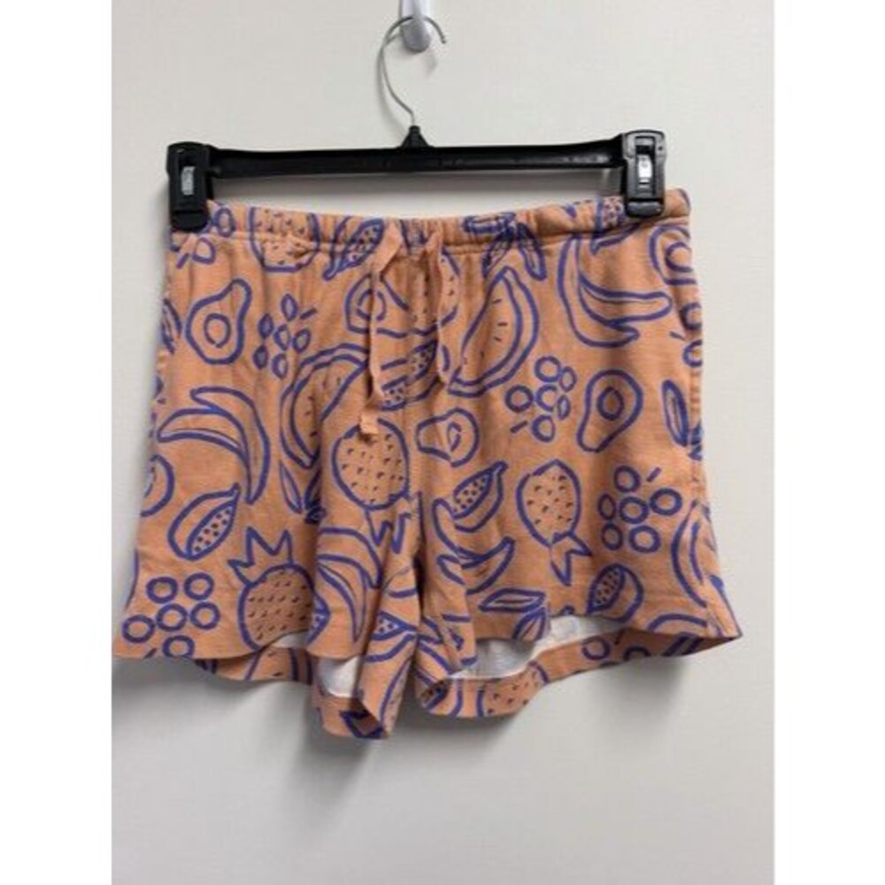 Hanna Andersson Orange Blue Organic Cotton Knit Fruit Shorts Drawstring M